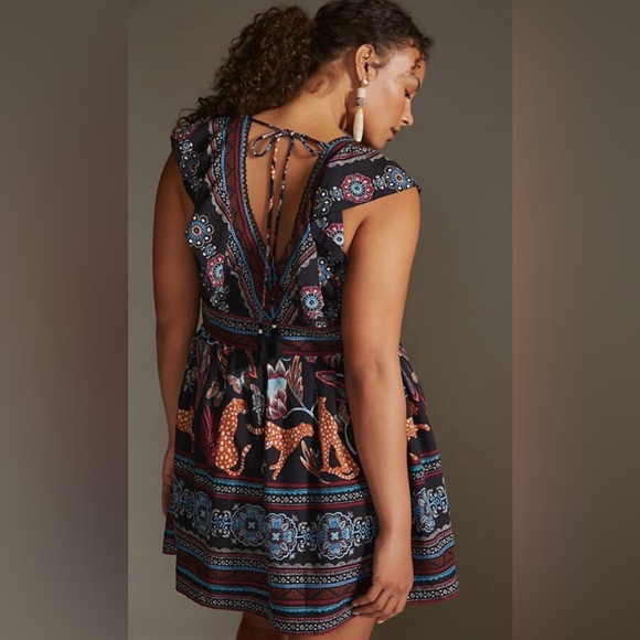 Anthropologie V-Neck Plunge Tunic Mini Dress - Picture 3 of 14